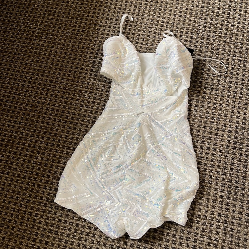 It’s party time sequin romper fashion nova size medium tags on